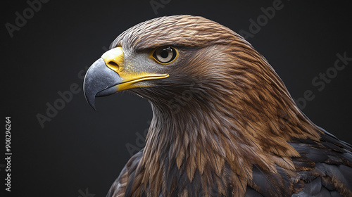 Half body to head golden eagle, large image, for mockup.