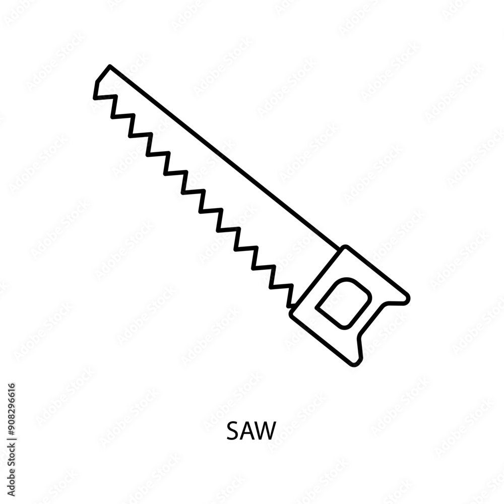 saw concept line icon. Simple element illustration. saw concept outline symbol design. saw concept line icon. Simple element illustration. saw concept outline symbol design.