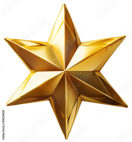 Obraz na płótnie Golden six-pointed star on a transparent background. png file w salonie