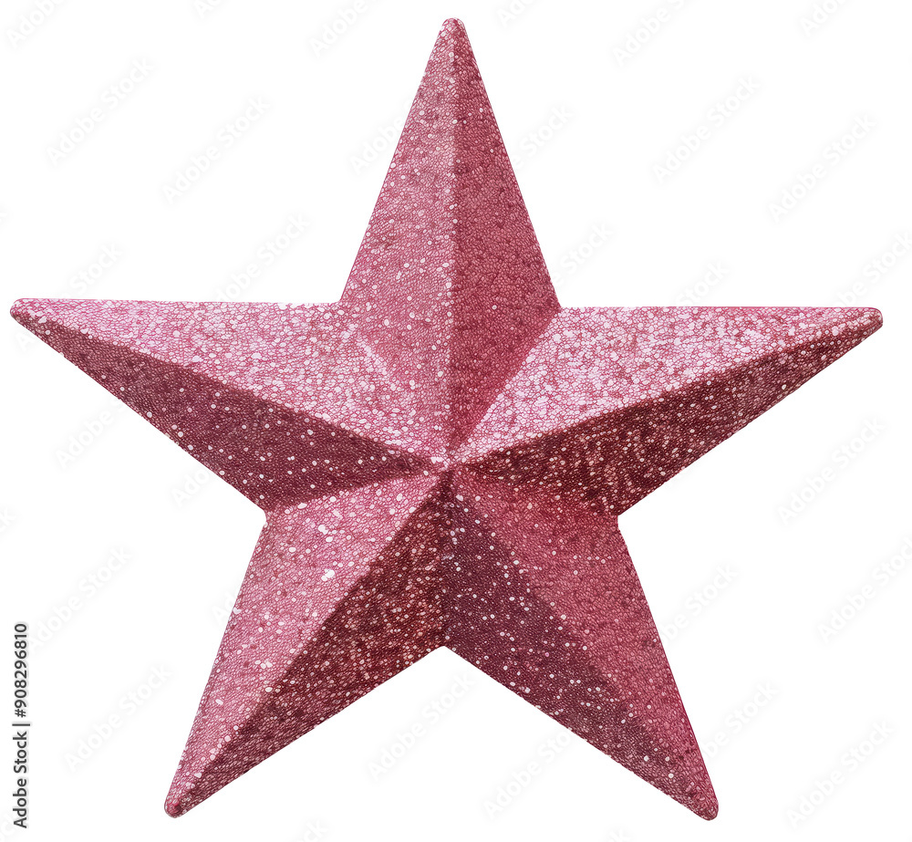 Pink glitter five-pointed star on transparent background. Png file. Pink glitter five-pointed star on transparent background. Png file.