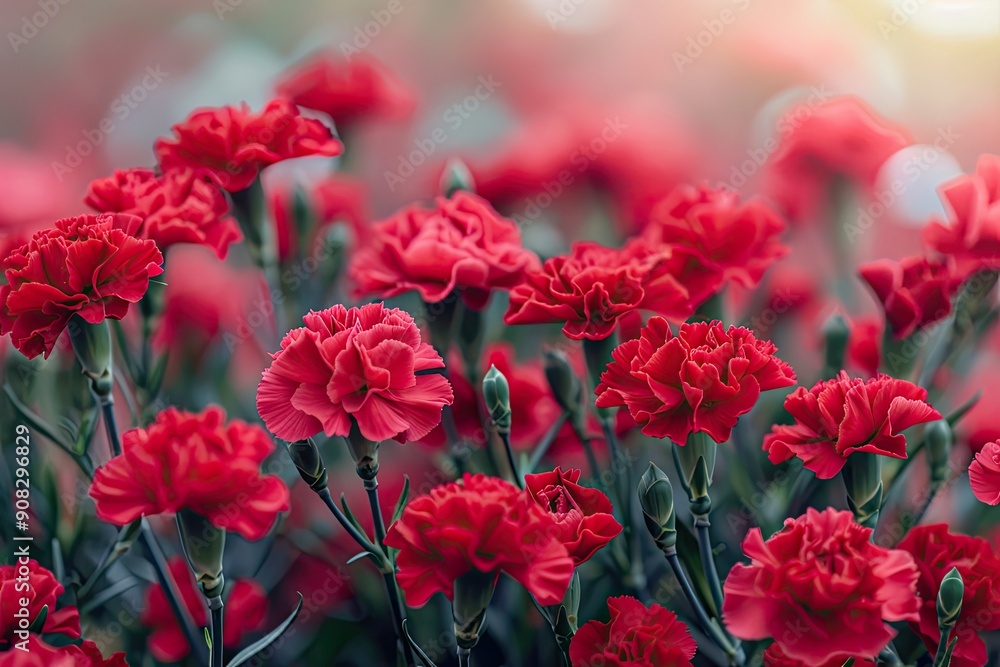 A vibrant close-up of red carnations. Perfect for greeting cards, social media, or floral-themed projects. A vibrant close-up of red carnations. Perfect for greeting cards, social media, or floral-themed projects.