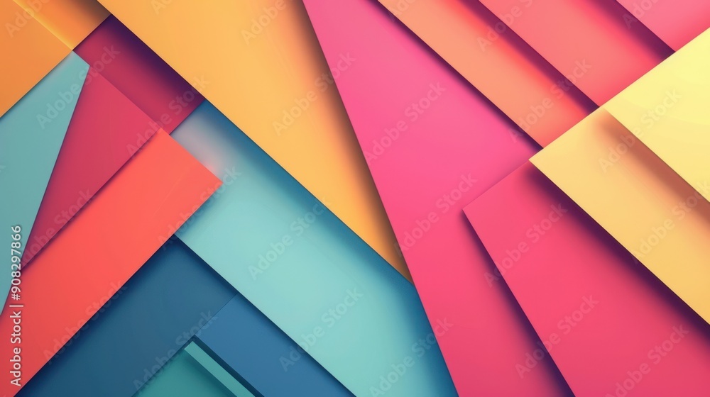 Fototapeta premium Abstract geometric square illustration colorful background.