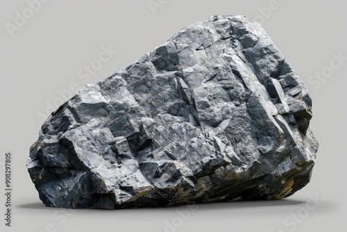 A large, gray rock with a rough texture. Perfect for use as a background element in game design or other visual projects. photo