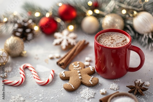 Cozy Christmas Hot Chocolate with Gingerbread Man