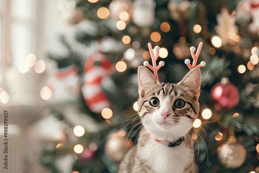 Christmas Cat with Antlers 5 Christmas Cat with Antlers 5