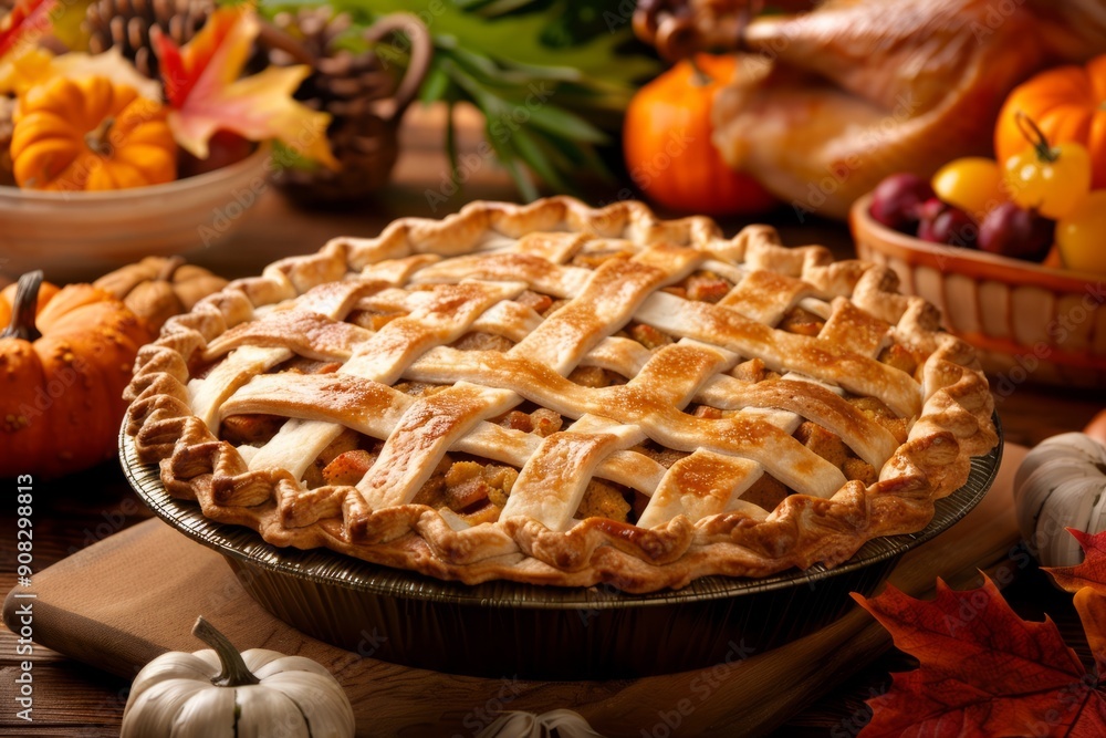Thanksgiving Pie on a Festive Table 2 Thanksgiving Pie on a Festive Table 2
