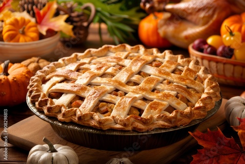 Thanksgiving Pie on a Festive Table 2