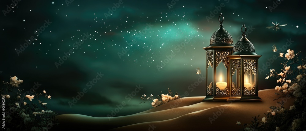 arabic lantern of ramadan celebration background illustration. copy space area background arabic lantern of ramadan celebration background illustration. copy space area background