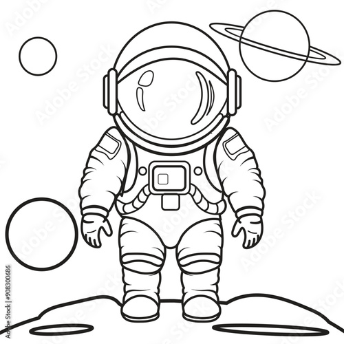 astronaut is carrying out his mission in outer space