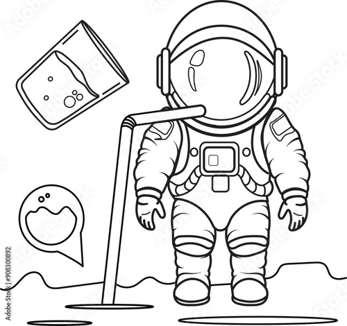 astronaut is carrying out his mission in outer space