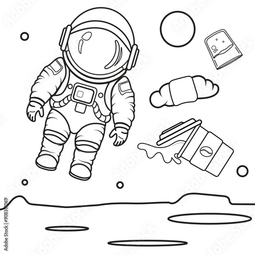 astronaut is carrying out his mission in outer space