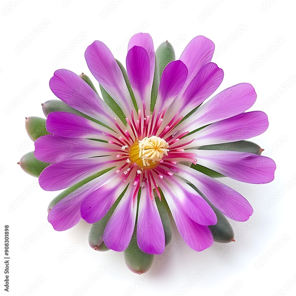Purple Delosperma Isolated on White Background. Beautiful Delosperma Flower Purple Delosperma Isolated on White Background. Beautiful Delosperma Flower