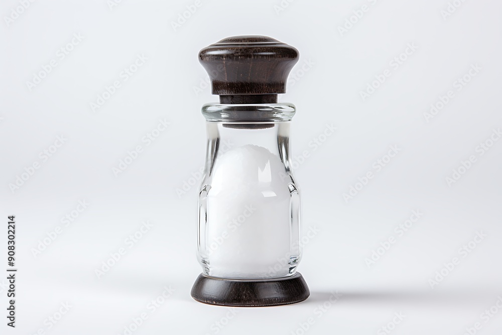 Salt shaker on gray background Salt shaker on gray background