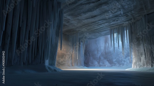 Mystical Cave Interior showcasing Stalactite Textures for Speleological Conservation Theories photo