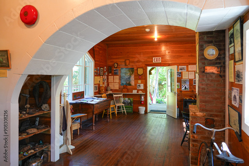 Living room of the Russian Orthodox Chapel House on Zuckerberg Island in Castlegar in the West Kootenay region of British Columbia, Canada photo