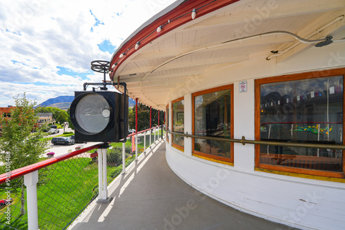 S.S. Sicamous sternwheeler docked and restored as a museum in Penticton, British Columbia, Canada - Old paddle wheeler of the Canadian Pacific Railway serving communities along the Okanagan Lake photo