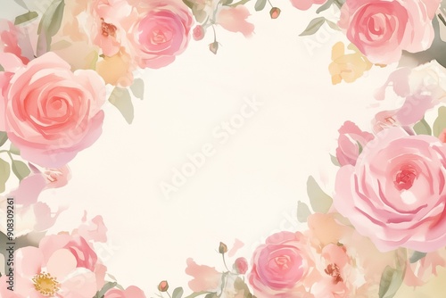 Pink Rose Horizontal Full Frame with Copy Space