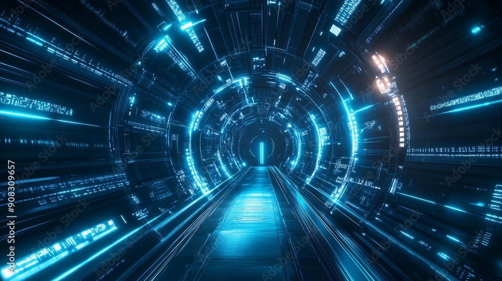 Futuristic Digital Tunnel 1 Futuristic Digital Tunnel 1