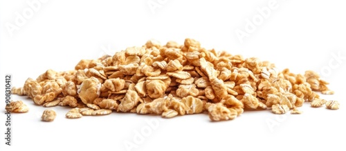 Pile of Rolled Oats Isolated on White Background photo