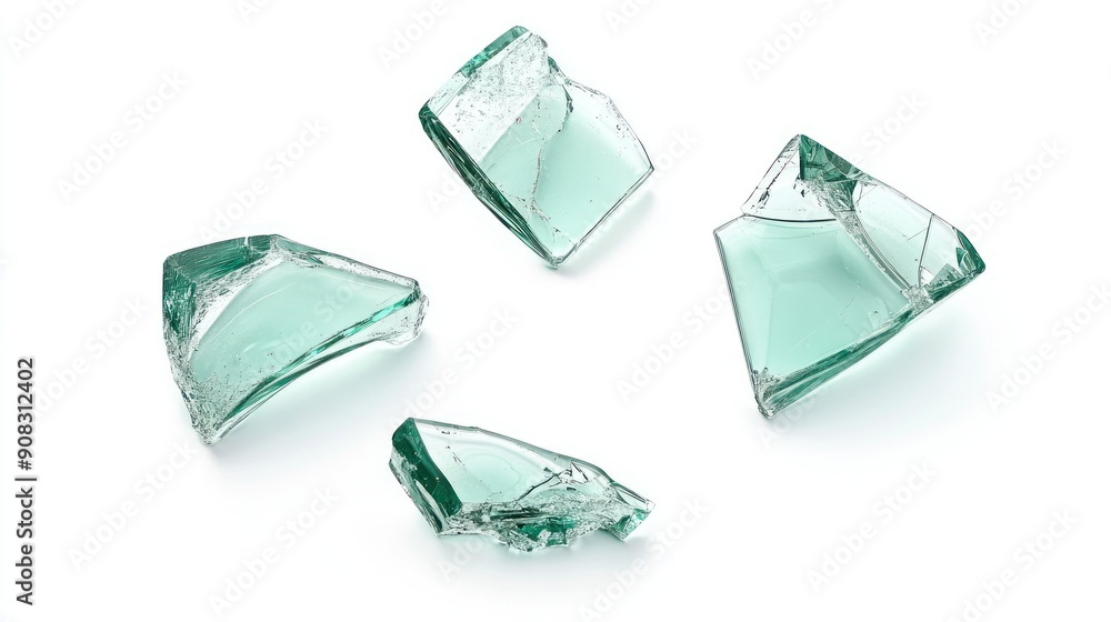 Shattered Glass on a White Background Shattered Glass on a White Background