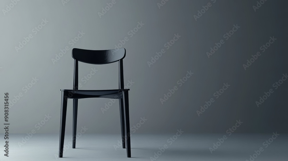 Minimalist Black Chair in Empty Room 3 Minimalist Black Chair in Empty Room 3