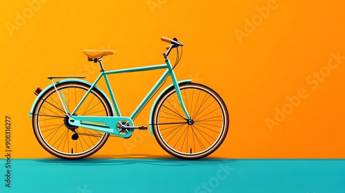 Wallpaper Mural Vintage Bicycle Sketch Illustration with Copy Space for Text - Flat Design Vintage Bike Drawing Graphic Torontodigital.ca