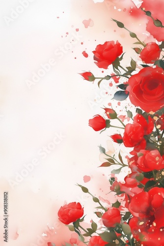 Wallpaper Mural Free watercolor Rose blossom drawing white background Torontodigital.ca