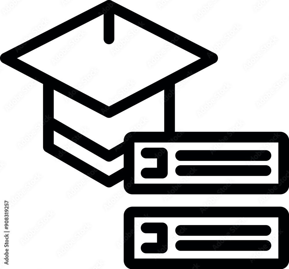 Bold line icon representing the concept of student loan debt forgiveness Bold line icon representing the concept of student loan debt forgiveness