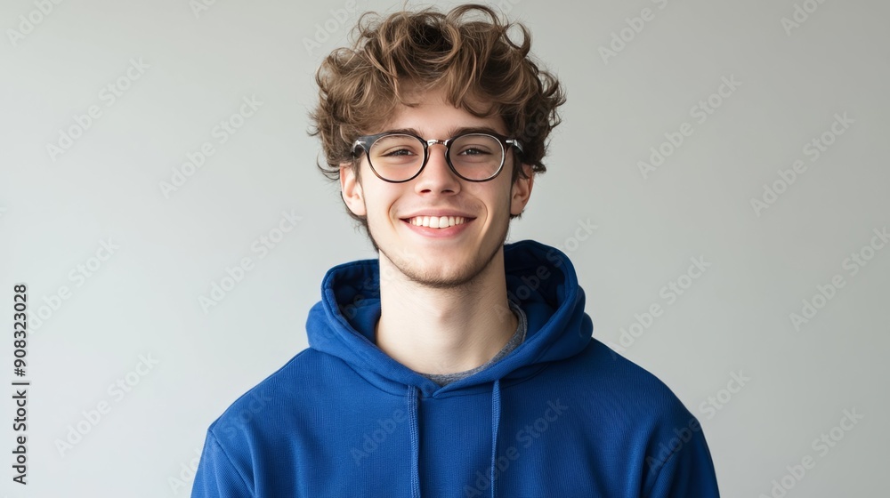 Young Man in Glasses and Blue Hoodie 2 Young Man in Glasses and Blue Hoodie 2
