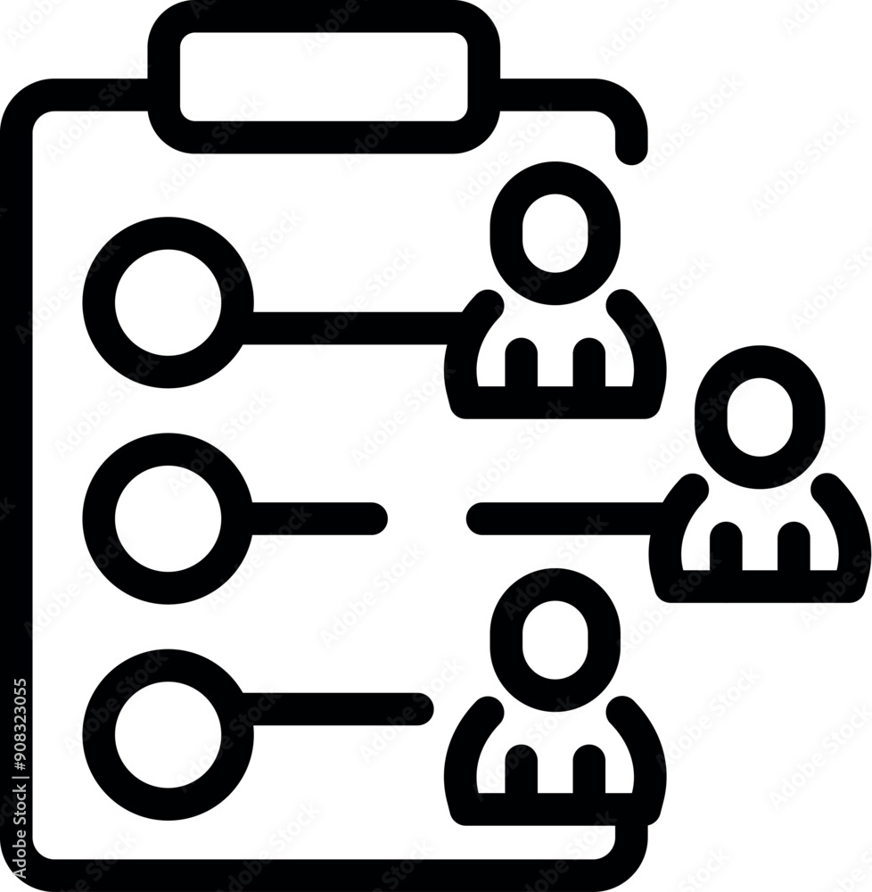 Icon of a business team collaborating on a project management plan, assigning tasks and tracking progress Icon of a business team collaborating on a project management plan, assigning tasks and tracking progress