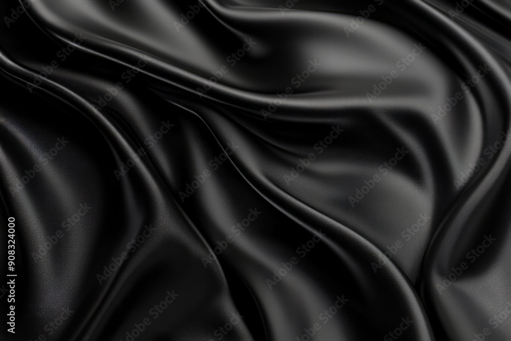 Black Silk Fabric with Folds 2 Black Silk Fabric with Folds 2