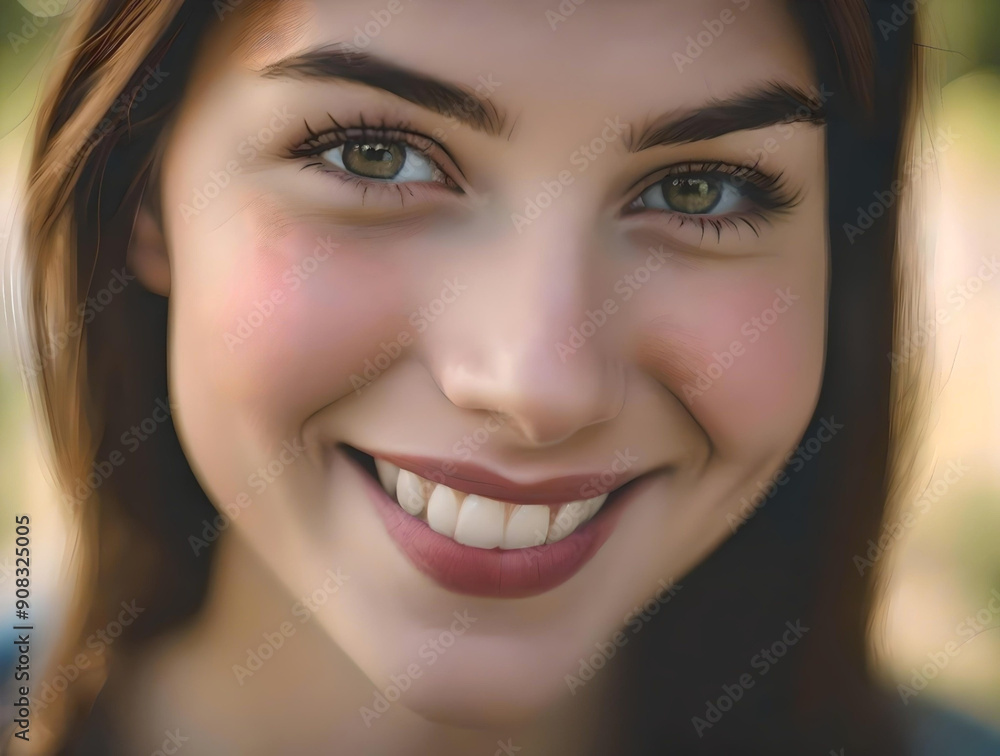 AI smiling portrait: An Irish woman in her 20s with green eyes AI smiling portrait: An Irish woman in her 20s with green eyes