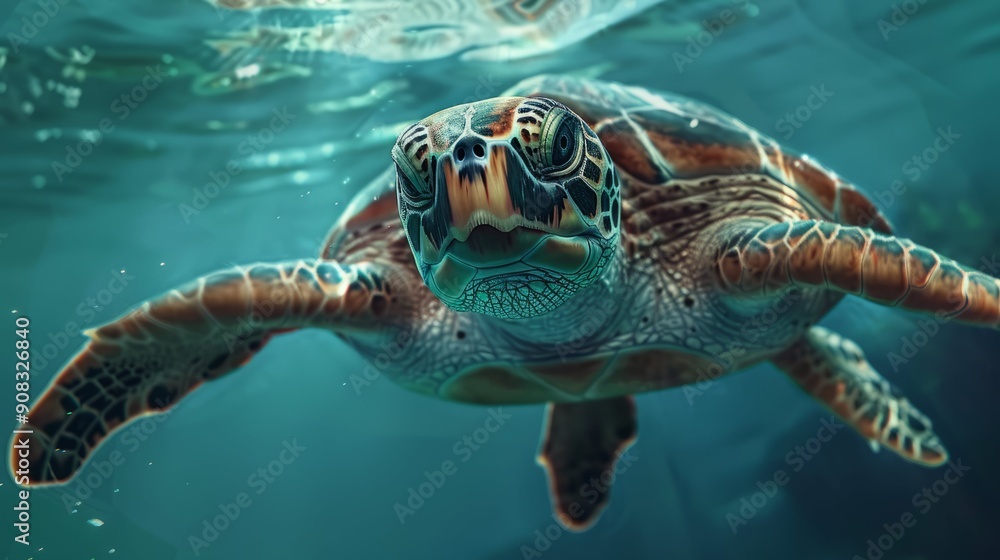 Fototapeta premium Sea Turtle Underwater 12
