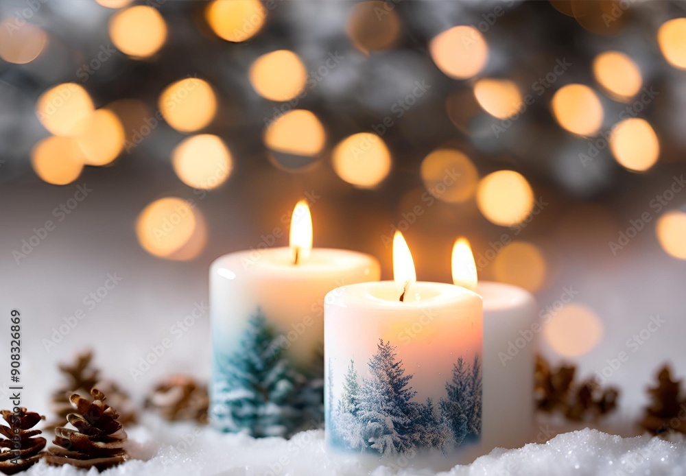 christmas candle and christmas tree christmas candle and christmas tree