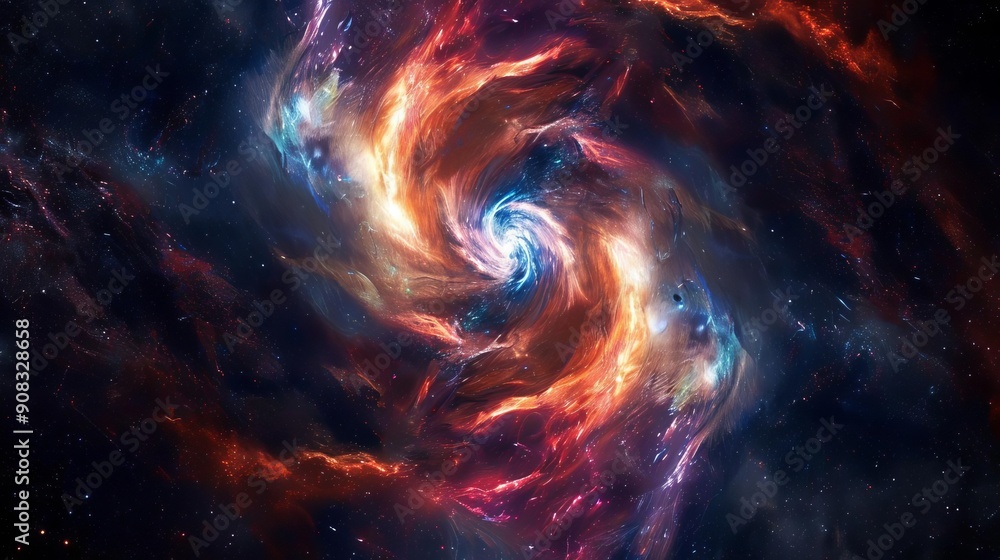 Philosophical Space-time A vibrant nebula swirling in a deep black cosmos Philosophical Space-time A vibrant nebula swirling in a deep black cosmos
