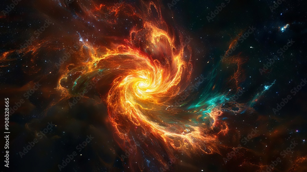 Philosophical Space-time A vibrant nebula swirling in a deep black cosmos Philosophical Space-time A vibrant nebula swirling in a deep black cosmos