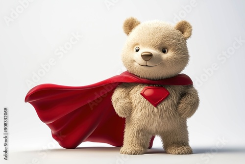 Bear wearing a superhero cape