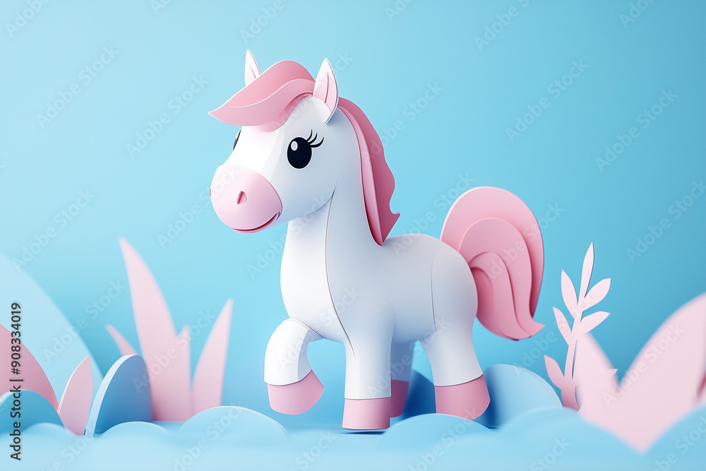 Fototapeta premium Beautiful Colorful Cute Horse Design