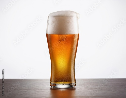 Glass of beer isolated on white