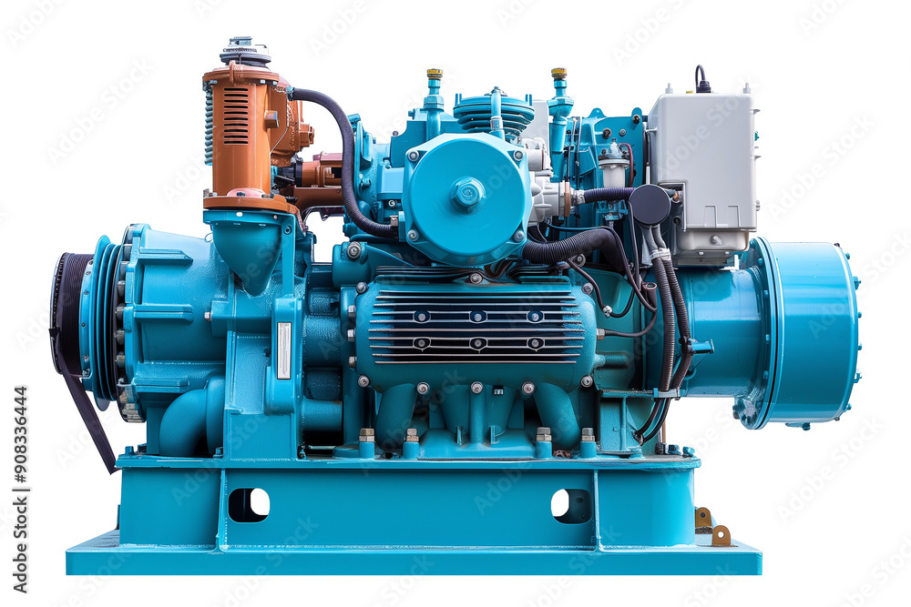 Ship diesel engine isolated on transparent background Ship diesel engine isolated on transparent background
