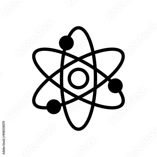 atom, science, molecule icon symbol vector template