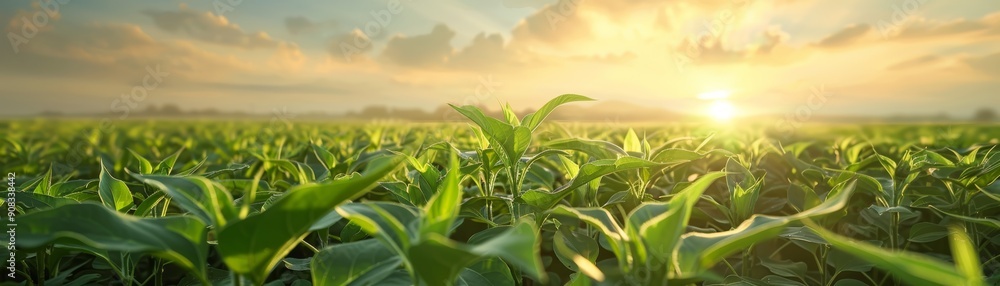 Lush Green Field at Sunrise Lush Green Field at Sunrise