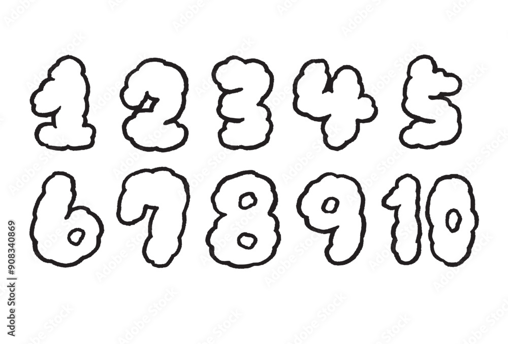 手描きのかわいい数字 手描きのかわいい数字