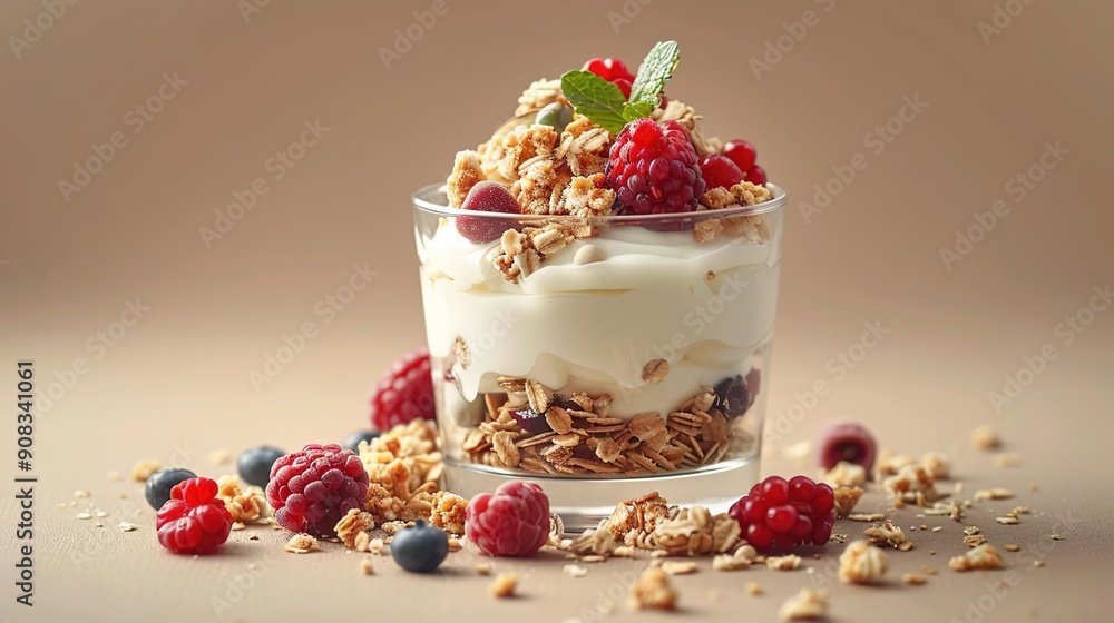 Yogurt Parfait with Granola and Berries - Photo Yogurt Parfait with Granola and Berries - Photo
