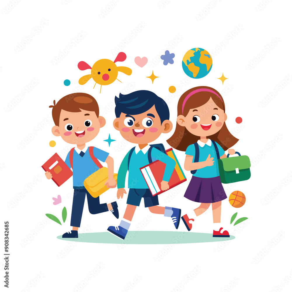 Set of Back To School vector illustration design on a white background Set of Back To School vector illustration design on a white background