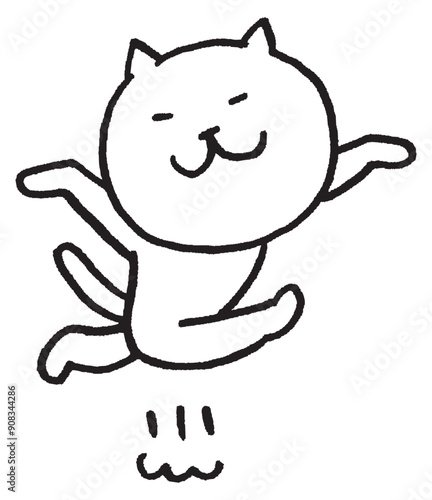 目が細いかわいい白猫のキャラの日常