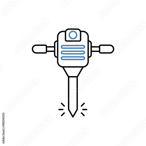 jackhammer concept line icon. Simple element illustration. jackhammer concept outline symbol design.