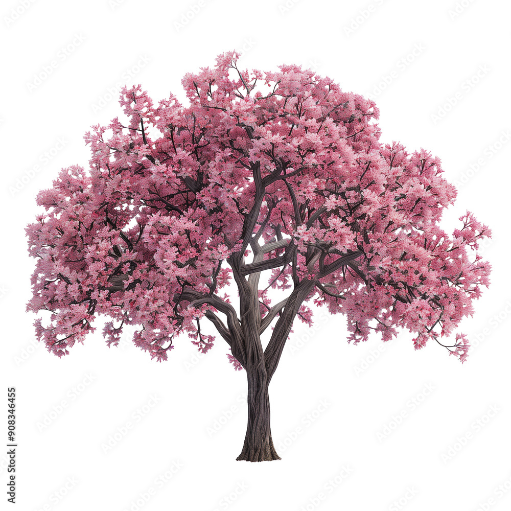 Obraz premium Cherry blossom tree isolated on transparent background