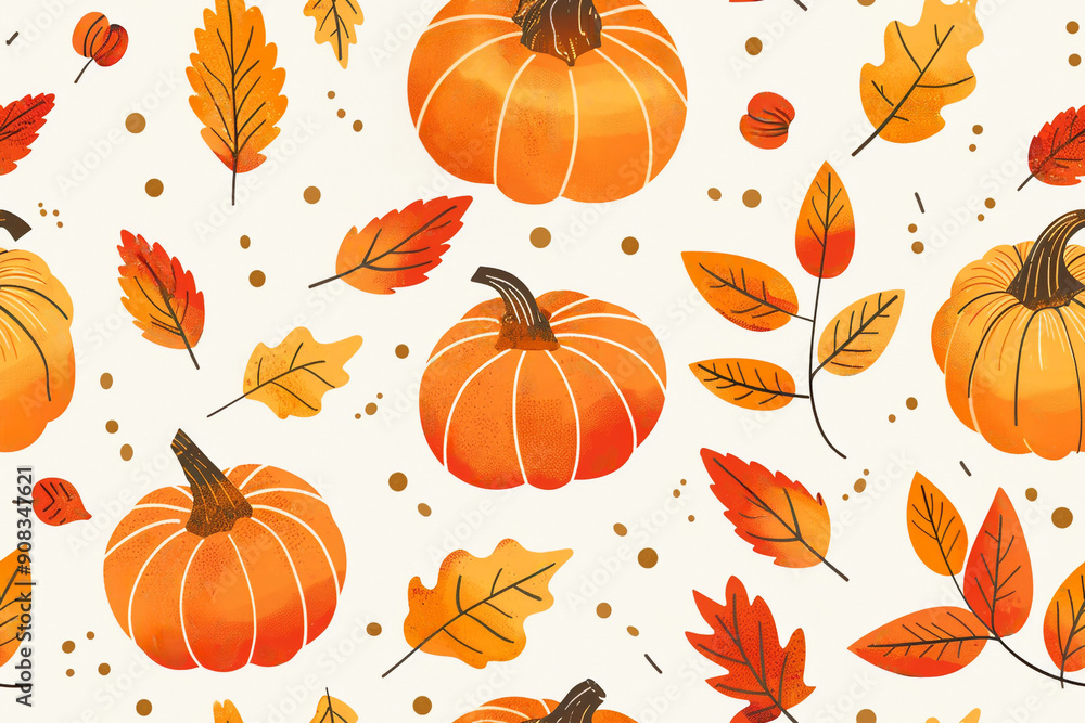 Stylish Autumn pattern. Thanksgiving Day pattern. Floral seamless pattern for textiles, backgrounds, web design, crafts paper, and more Stylish Autumn pattern. Thanksgiving Day pattern. Floral seamless pattern for textiles, backgrounds, web design, crafts paper, and more