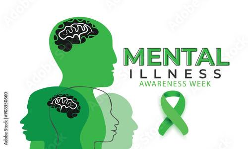 Mental Illness Awareness Week. background, banner, card, poster, template. Vector illustration.